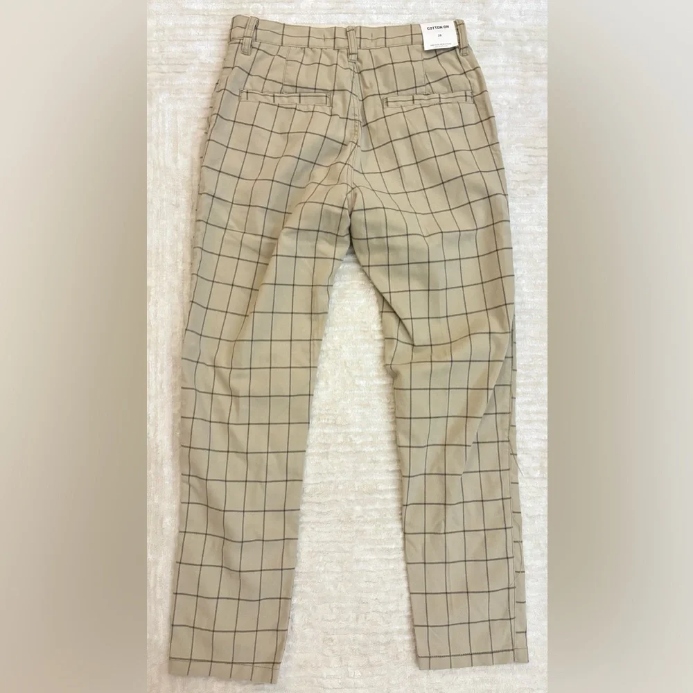 NWT - Cotton On Oxford Trousers in Beige Window - Size 28